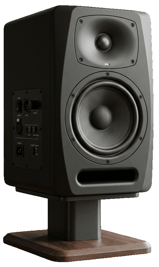 Nahfeld-Lautsprecher auf kleinem Holzstand